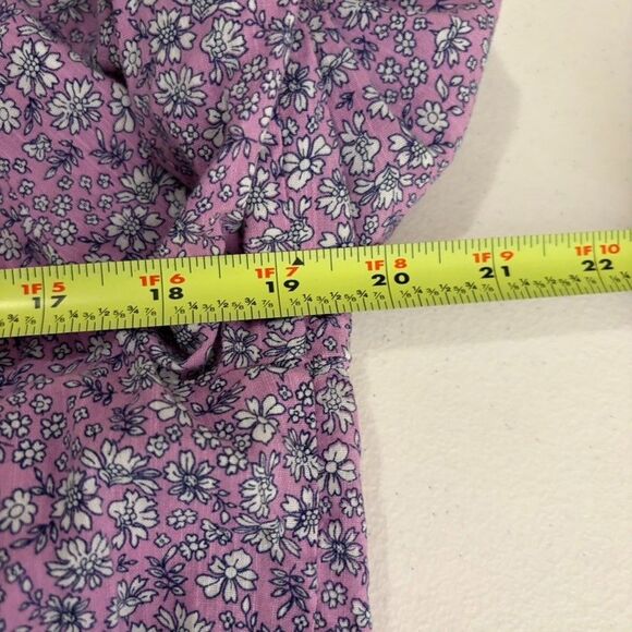 St John's Bay Blouse Women's Large Purple Floral Round Neck 3/4 Sleeve Top - Picture 9 of 9